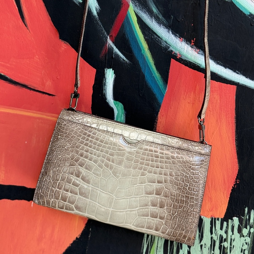 Giorgio Armani Vintage Crocodile Leather Shoulder Bag